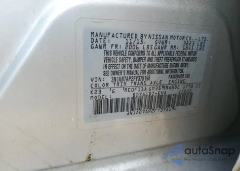 2015 Nissan Sentra S from USA, damaged, VIN 3N1AB7AP2FY375196